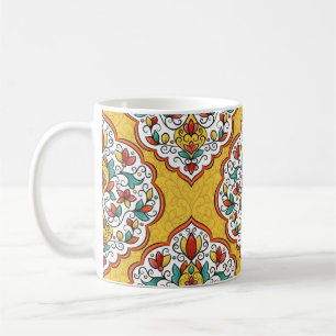 Farbenfrohe Blumenschmuck nahtlos Muster Kaffeetasse