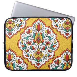 Farbenfrohe Blumenschmuck nahtlos Muster Laptopschutzhülle