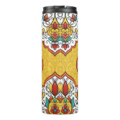 Farbenfrohe Blumenschmuck nahtlos Muster Thermosbecher (Rückseite)