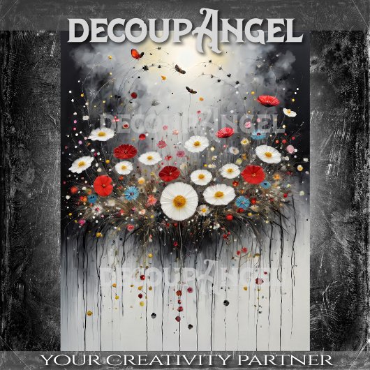 Farbenfrohe Blumenschmuck Ver. - Entkoppelung - Seidenpapier