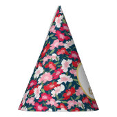 Farbenfrohe Blumenschrift Custom Foto Happy Birthd Partyhütchen (Links)