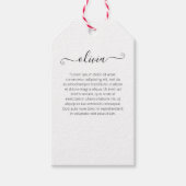 Farbenfrohe Blumenschrift Geschenkanhänger (Vorderseite)