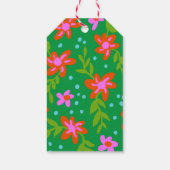 Farbenfrohe Blumenschrift Geschenkanhänger (Rückseite)