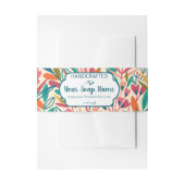 Farbenfrohe Blumenseife rund Einladungsbanderole (Vorderseite Beispiel)