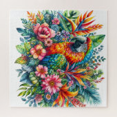 Farbenfrohe Blumensittiche Puzzle (Horizontal)