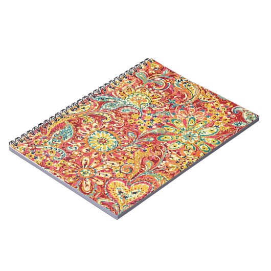 Farbenfrohe Blumenspirale-Notebook Notizblock (Linke Seite)