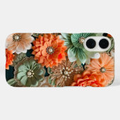 Farbenfrohe Blumenstoffe Art iPhone Case (Rückseite (Horizontal))