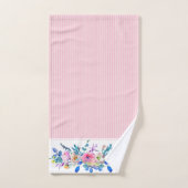 Farbenfrohe Blumenstrauß und rosa Streifen Badhandtuch Set (Handtuch)