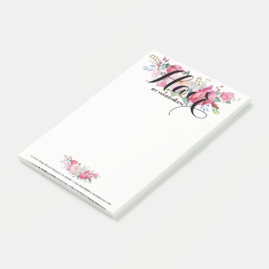 Farbenfrohe Blumenstühlen-Vorlage Post-it Klebezettel (angewinkelt)