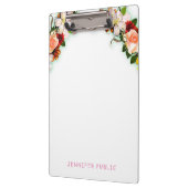 Farbenfrohe Blumenvorlage Elegante Moderne Klemmbrett (Links)