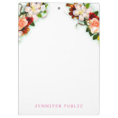 Farbenfrohe Blumenvorlage Elegante Moderne Klemmbrett (Rückseite)