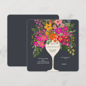 Farbenfrohe Blumenweine Brautparty Save The Date (Vorne/Hinten)