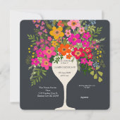 Farbenfrohe Blumenweine Brautparty Save The Date (Vorderseite)