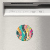 Farbenfrohe Blumenwelle Magnet (In Situ (Geschirrspüler))