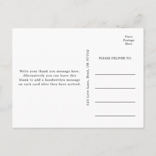 Farbenfrohe Blumenzehen Vielen Dank, Postkarte (Rückseite)