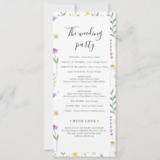 Farbenfrohe Blumenzeremonie (Rückseite)