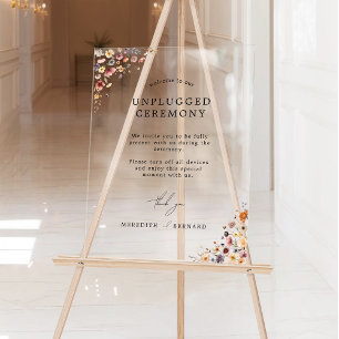 Farbenfrohe Blumenzeremonie ohne Stecker Acrylschild