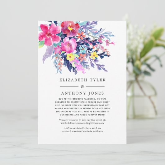 Farbenfrohe Blumenzettel Ankündigung (Stehend Vorderseite)