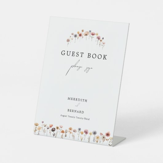 Farbenfrohe Blumenzettel Sockelschild (Vorderseite)