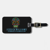 Farbenfrohe Blumenzucker Brennende Kerzen Gepäckanhänger (Vorderseite horizontal)