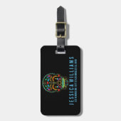 Farbenfrohe Blumenzucker Brennende Kerzen Gepäckanhänger (Vorderseite vertikal)