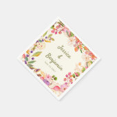 Farbenfrohe Blumenzwiebelflora Individuelle Name Serviette (Ecke)