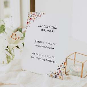 Farbenfrohe Blumenzwiebelgetränke Sockelschild