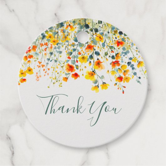 Farbenfrohe Blumenzwiebelhochzeit Vielen Dank Geschenkanhänger (Vorderseite)