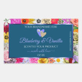 Farbenfrohe Blumenzwiebelmarken im blauen Ozean hö Rechteckiger Aufkleber (Vorderseite)