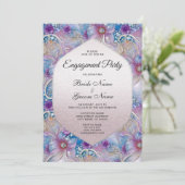 Farbenfrohe Blumenzwiebeln Verlobung Einladung (Stehend Vorderseite)