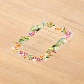 Farbenfrohe Blumenzwiese Earthy Boho Acryleinladungen (Ablage )