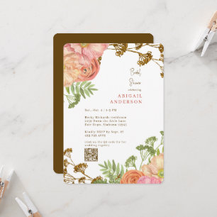 Farbenfrohe Blumige Runde Bridal Shower Einladung