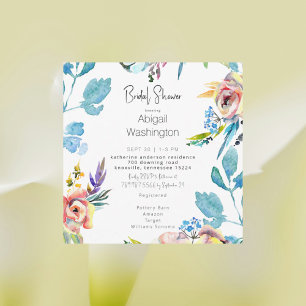 Farbenfrohe Blumige Runde Quadratische Hochzeitsdu Einladung