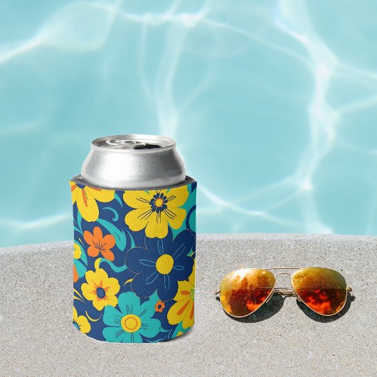 Farbenfrohe, blutdrucksenkende Blume im Dopamin-St Dosenkühler