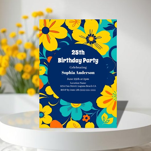 Farbenfrohe, blutdrucksenkende Blume im Dopamin-St Einladung