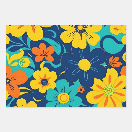 Farbenfrohe, blutdrucksenkende Blume im Dopamin-St Geschenkpapier Set (Vorderseite 2)