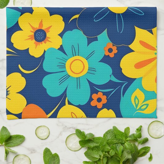 Farbenfrohe, blutdrucksenkende Blume im Dopamin-St Geschirrtuch (Gefaltet)