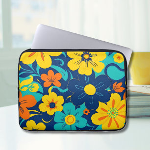 Farbenfrohe, blutdrucksenkende Blume im Dopamin-St Laptopschutzhülle