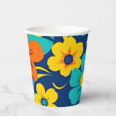 Farbenfrohe, blutdrucksenkende Blume im Dopamin-St Pappbecher (Vorderseite)