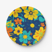 Farbenfrohe, blutdrucksenkende Blume im Dopamin-St Pappteller (Vorderseite)