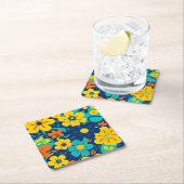 Farbenfrohe, blutdrucksenkende Blume im Dopamin-St Rechteckiger Pappuntersetzer (Vor Ort)