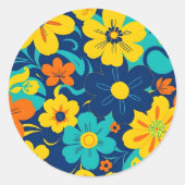 Farbenfrohe, blutdrucksenkende Blume im Dopamin-St Runder Aufkleber (Vorderseite)