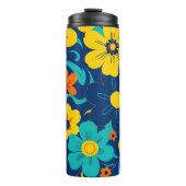 Farbenfrohe, blutdrucksenkende Blume im Dopamin-St Thermosbecher (Vorderseite)