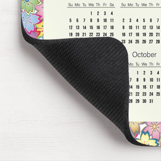 Farbenfrohe Blüte 2024 Kalender Mousepad (Ecke)
