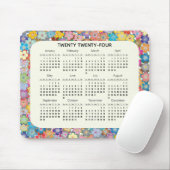Farbenfrohe Blüte 2024 Kalender Mousepad (Mit Mouse)