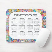 Farbenfrohe Blüte 2025 Kalender Mousepad (Mit Mouse)
