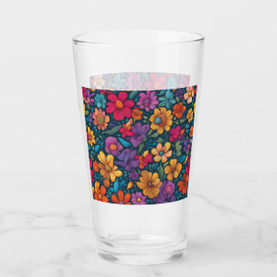 Farbenfrohe Blüte Abstrakt #777 Glas
