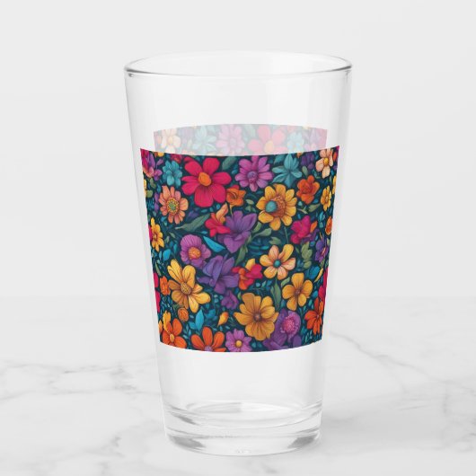 Farbenfrohe Blüte Abstrakt #777 Glas (Vorderseite)