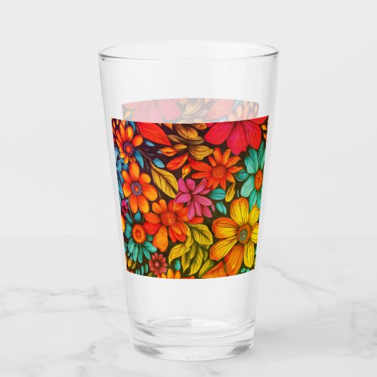 Farbenfrohe Blüte Abstrakt #902 Glas (Vorderseite)