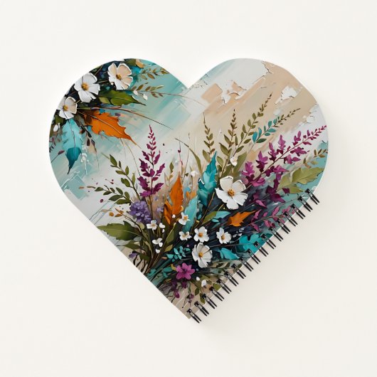 Farbenfrohe Blüte auf Aquamarinem blauen Beige *Pe Notizblock (Rückseite)